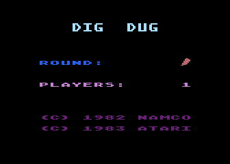 Dig Dug title screen for Atari 5200